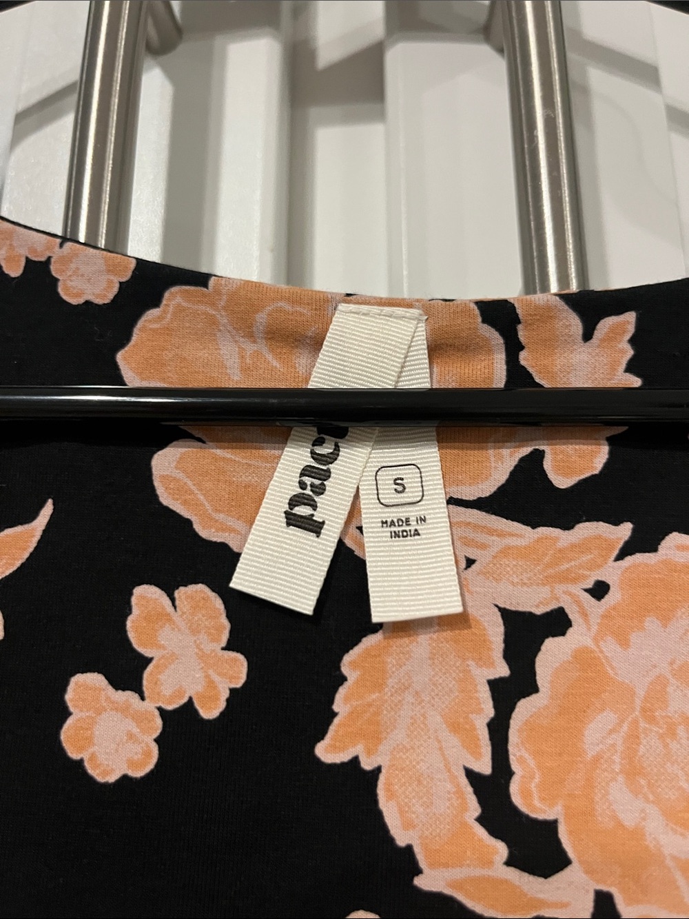 Pact Organic Cotton Pact Orange Floral Twilight Midi Asymmetrical Hem Dress - Picture 3 of 3